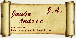 Janko Andrić vizit kartica